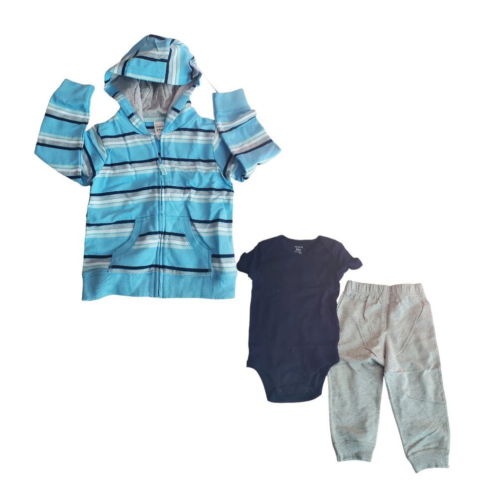 NEW Carter's Boys Baby 3 piece set.‎ Size 24 months. Pants Onesie Jacket